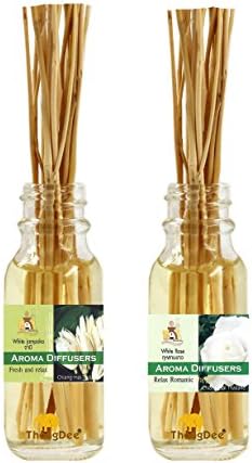 ThongDee White Champaca and White Rose Reed Diffuser Oils Aromatherapy Set 30ml.