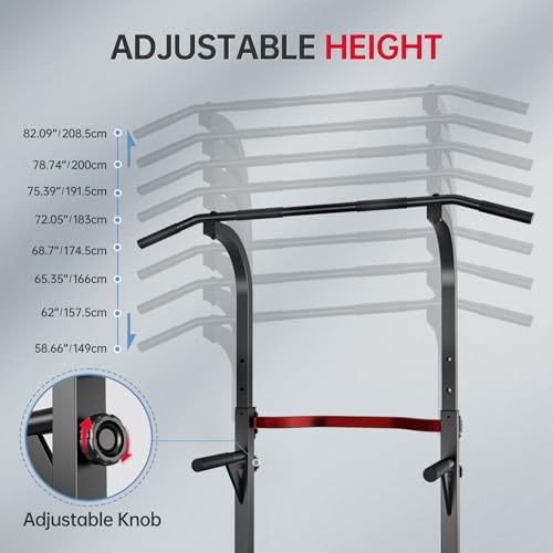 PASYOU Power Tower Pull Up Bar Stand Adjust Workout Dip Station for Home Gym Strength Training Equipment