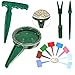 Garden Flower Plant Grass Seed Dispenser,Mini Garden Hand Tool Plant Sets Adjustable Size Disseminator Seeding Sower Dibber and Widger Hole Puncher with Plant Label State Tags(Green)