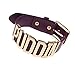 Coolcoco Adjustable High Neck Purple Leather Belt Gold Puddin Choker Necklace Collar for Women Girls Kids cosplay