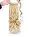 SEIKEA Clip in Ponytail Extension Wrap Around Pony Tail 24 Inch Curly Hair - Blonde with Highlight
