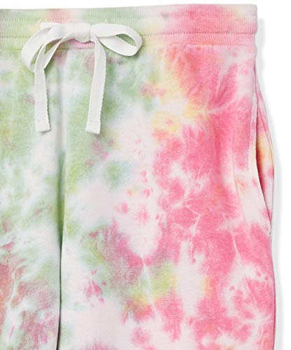 THE DROP WOMEN’S DINA FLEECE ELASTIC HEM SWEATPANT PANTS, -NEON TIE DYE, M