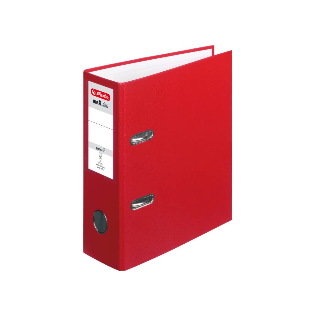 Herlitz max.file Protect A5 Upright Lever Arch File - Red