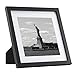 ONE WALL Tempered Glass 11x11 Picture Frame with Mats for 8x8 Photo, Black Wood Frame for Wall and Tabletop - Mounting Hardware Included