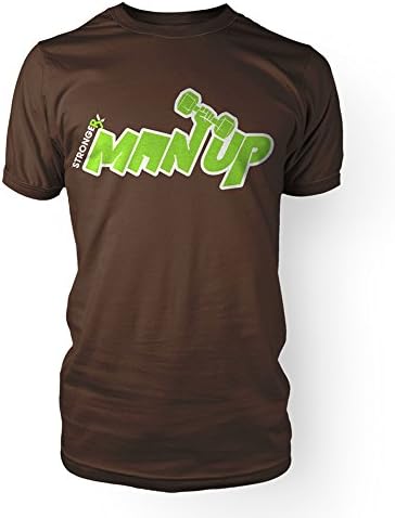 StrongerRx Wod and Fitness Tees (The MANUP 2.0 Brown, Medium)