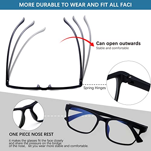 VIYSIOO 2pack Blue Light Blocking Glasses-Anti Eyestrain & UV Glare,computer glasses for Women or Men with 2 Leather Case (black+leopard)