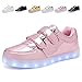 EQUICK Kids Light Up Casual Shoes Flashing Double Velcro LED Sneakers With 11 Colors Modes For Boys and Girls In Halloweens,D5001,L06,33