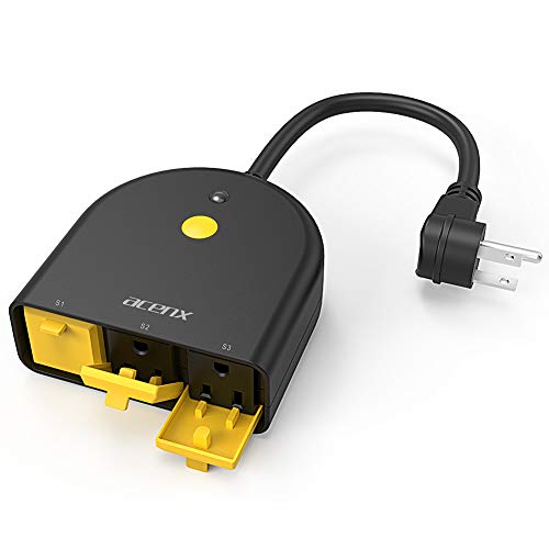 Outdoor Smart Plug, Acenx Wifi Plug 3 AC Outlet Waterproof Compatible