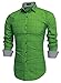 Coofandy Men's Fashion Long Sleeve Plaid Button Down Casual Shirt, Medium, Dark Green