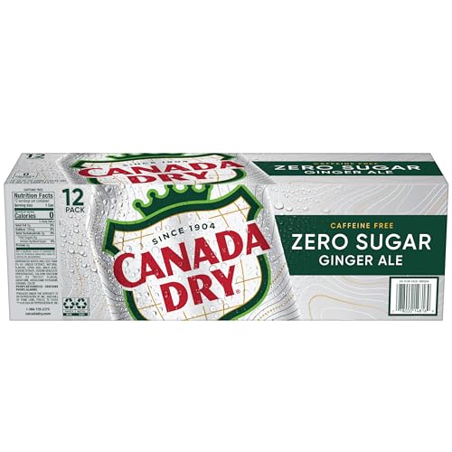 CANADA DRY ZERO SUGAR GINGER ALE SODA, 12 FL OZ CANS, 12 PACK