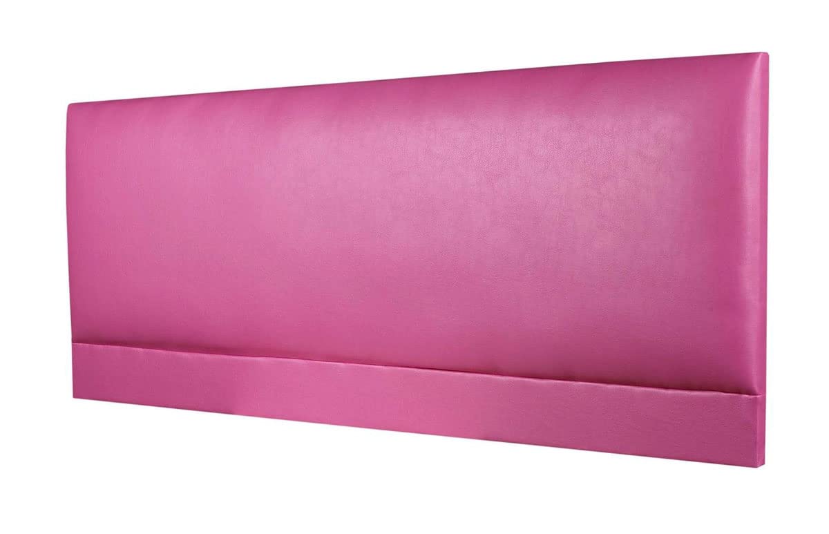 CROWNBEDSUK ROMA FAUX LEATHER HEADBOARD 2ft6,3ft,4ft,4ft6,5ft,6ft (2FT6 SMALL SINGLE, Pink)