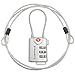 Lumintrail TSA Approved Lock for Luggage or Suitcase, Easy-to-Read 3 Digit Personalized Combination, Metal Travel Suitcase Luggage Lock, Silver, with a 4-FT Braided Steel Cable (1 Pack)