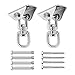 Awroutdoor Heavy Duty Swing Hangers Suspension Hooks 1000 LB Capacity, 360° Rotate Swing Hooks w/ 4 Screw for Playground Porch Yoga Seat Hammock Chair Sandbag Swing Sets Indoor Outdoor (2 Pack)