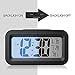 [Upgrade Version] Battery Operated Alarm Clock, GABONE Electronic Large LCD Display Digital Alarm Clocks with Snooze,Backlight,Night Light,Temperature (Black)