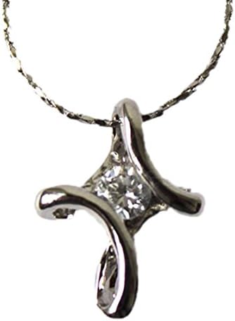 18K White& Rose Gold GP Crystal Rhinestone Infinity Cross Pendant Necklace