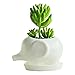 GeLive Elephant White Ceramic Succulent Planter Flower Pot Window Box with Saucer (Baby Elephant)