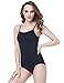 MISSALOE Women Seamless Basic Shapewear Mid-Thigh Bodysuit Comfort Bodyshaper, Black, Small