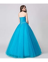 Engerla - Vestido de mujer con cuentas, línea A, tren de barrido, Quinceañera