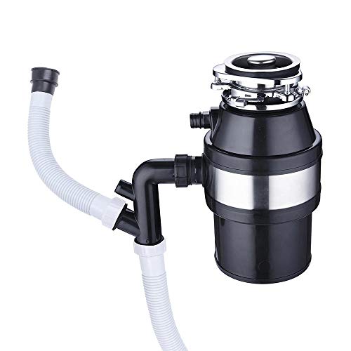 WeChef Garbage Disposal with Power Cord for Kitchen Waste Operation Continuous Feed 1 HP 2600 RPM Disposer Black