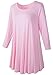 LARACE Women 3/4 Sleeve Tunic Top Loose Fit Flare T-Shirt(2X, Pink)