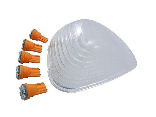 Cab Roof Lights 5 Piece pc COVERS in CLEAR Transparent CRL 264142CLA (AMBER LED) for 99 -14 Ford F250 F350 F450 F550 F650 Superduty Excursion (with 5 LED AMBER Bulbs) 99 00 01 02 03 04 05 06 07 08 09 10 11 12 13 14 1999 2000 2001 2002 2003 2004 2005 2006 2007 2008 2009 2010 2011 2012 2013 2014