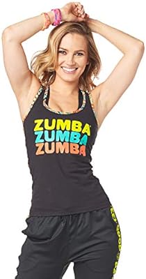 Zumba Atlético Estampado Fitness Camiseta Negra Mujer Racerback de ...