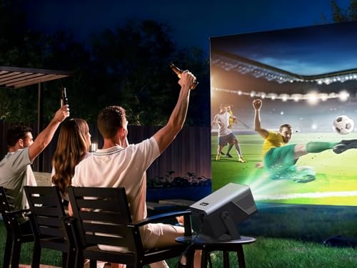 [2000 ANSI/Voice Assistant IA/1080P Native] LYNCAST X7 Smart Video Projector with Android 14 IA Car Focus/Keystone Projector with WiFi6 and Bluetooth5.4, 200 Inch Display