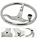 HYDDNice 3 Spoke Stainless Steel Boat Steering Wheel 13-1/2