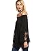 ROMWE Women's Off Shoulder Floral Lace Long Sleeve T-shirt Blouse Top