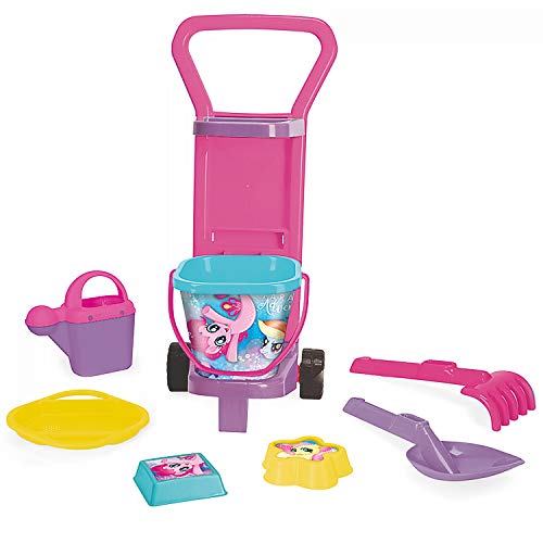 Wader 76270 Sandspielzeug My Little Pony mit Caddy, Eimer, Wasserkanne, Sieb, Schaufel, Rechen und 2 Sandformen, 8…