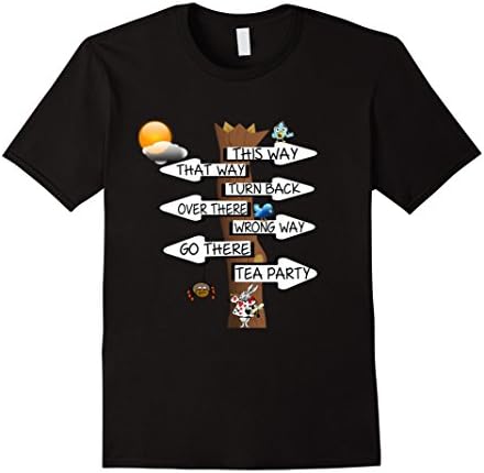 Men's ALICE IN WONDERLAND T-SHIRT WHITE RABBIT COOL GIFT SHIRT 3XL Black