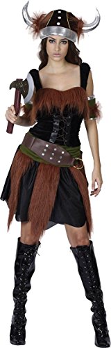 Halloween Medieval Fancy Dress Party Ladies Viking Lady Warrior Complete Outfit