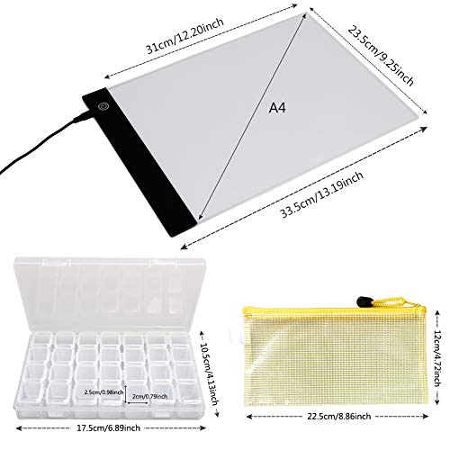 image for LAMPTOP A4 LED Light Pad Light Board Stand Holder and 30 Pieces Diamon