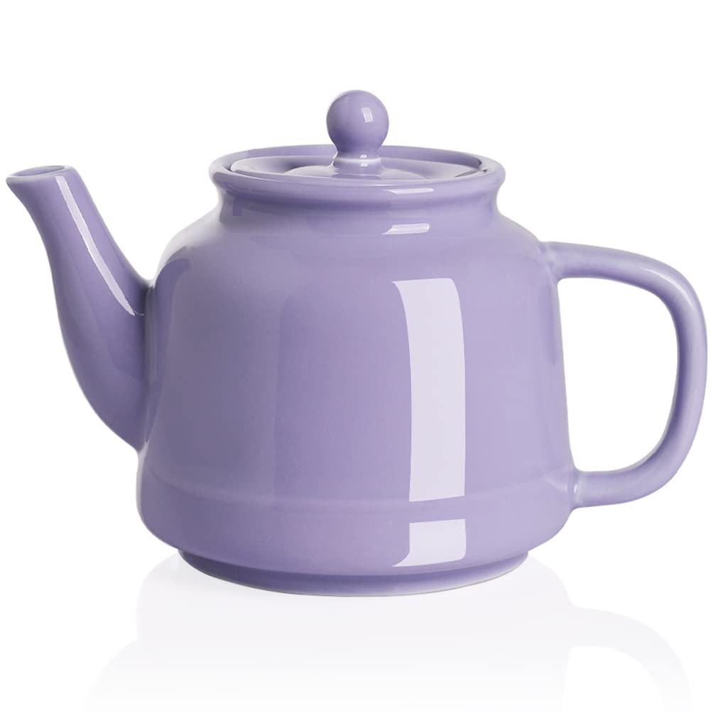 Photo 1 of Sweejar 35 oz Porcelain Tea Pot, Teapot with Removable 18/8 Stainless Steel Infuser, Microwave & Dishwasher Safe Tea Maker, Tea Infuser Pots for Blooming loose Leaf Tea,Chrismas Women Gift(Purple)