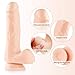 Realistic Dildo, Bendable 7 Inch G-Spot Premium TPE Silicone Penis Dong with Suction Cup for Women, Sex Toy for Female Masturbation