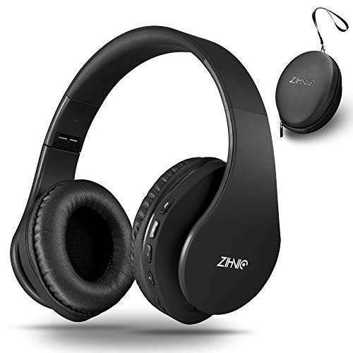 Bluetooth OverEar Headphones, Zihnic Foldable Wireless and Wired