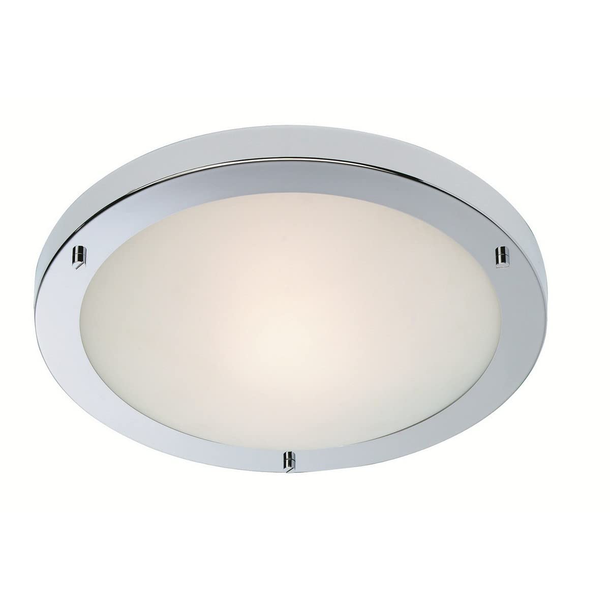 Firstlight Products Rondo LED Flush Fitting, Chrome with Opal Glass
