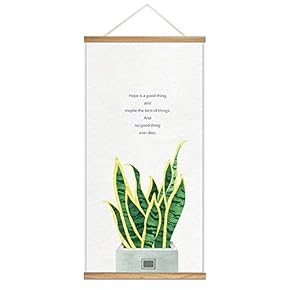 Hanging Poster NO Magnetic Wooden Framed, Green Life Quote Home Wall Canvas Prints Decoration Ready to Hang - 18"x36"
