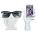 JewelryNanny Artsy Face Eyeglass Holder Stand - Sculpted Nose for Eyeglasses or Sunglasses, Life is Good, White