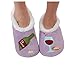 Snoozies Womens Classic Splitz Applique Slipper Socks - Wine O' Clock, X-Large
