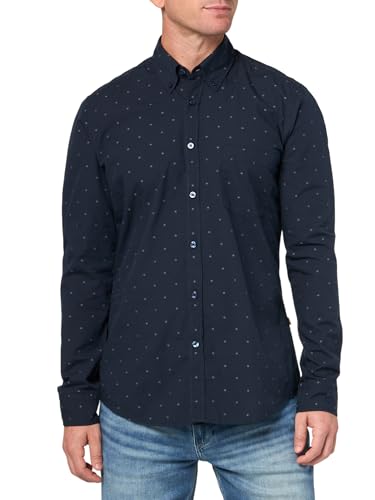 BOSS Rickert Long Sleeve Oxford Shirt, Night, M