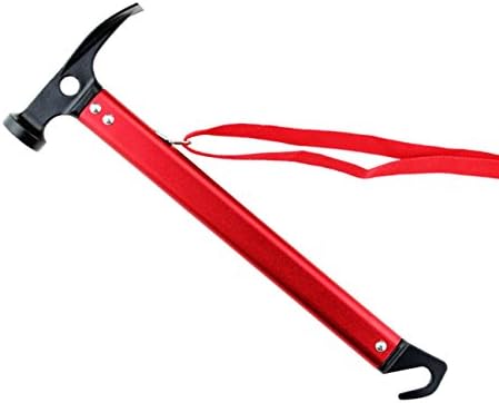 Hilarocky Multi-function Hammer Lightweight Outdoor Camping Hammer Aluminum Alloy Tent Hammer with Tent Stake Remover Hook