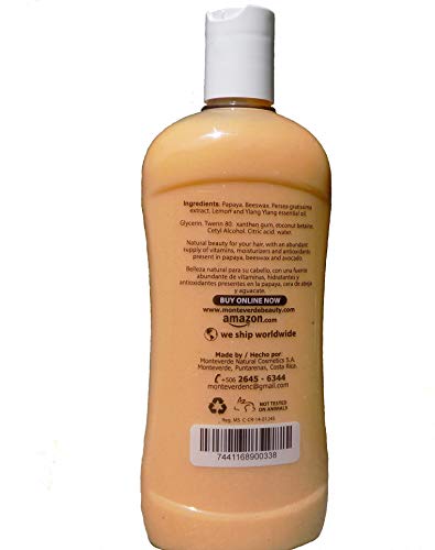Papaya & Beeswax Hair conditioner (14 oz)- With Lemon and Ylang Ylang essential oil, Avocado extract- For soft and shine hair - Sulfate, Paraben free- With natural ingredients - Moisturizing.