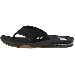 Reef Men's Sandals, Fanning, Black/Silver, 12