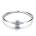 BAMOER 925 Sterling Silver Lucky Blue Evil Eye Bracelet Bangle with Sparkling Cubic Zirconia for Women Evil Eye Bangle 6.7inch
