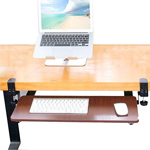 FUZADEL Ergonomic Keyboard Tray Clamp Desk Extender Slides Keyboard