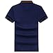 Womleys Mens Casual Slim Fit Short Sleeve Collared Polo T Shirt (US Medium, Navy Blue)