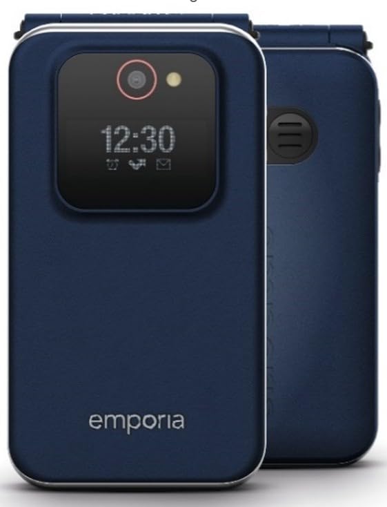 emporia JOY 2G Senior Mobile Phone 2G, Folding Mobile Phone without Contract, Mobile Phone with Emergency Button, 2.8 Inch Display, Blue