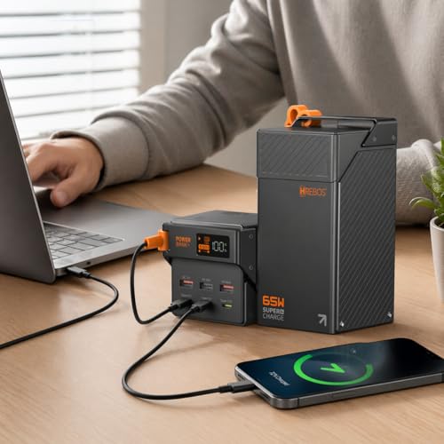 Carregador Power Bank Portátil Display Premium 50000mAh Original - Estação Carregadora de Alta Capacidade para Celulares,Carregamento Ultra Rápido 65W, USB-C e USB-A