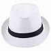 Fedora Hat,Crytech Men Packable Floppy Wide Brim Roll Up Panama Straw Sun Cap Casual Classic Cuban Party Church Trilby Uv Protection Beach Sunhat Cowboy Gangster Cap for Women Outdoor Travel (White)thumb 1